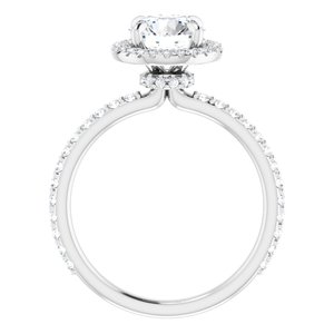 14K White 7 mm Round Forever One™ Moissanite & 3/8 CTW Diamond Engagement Ring